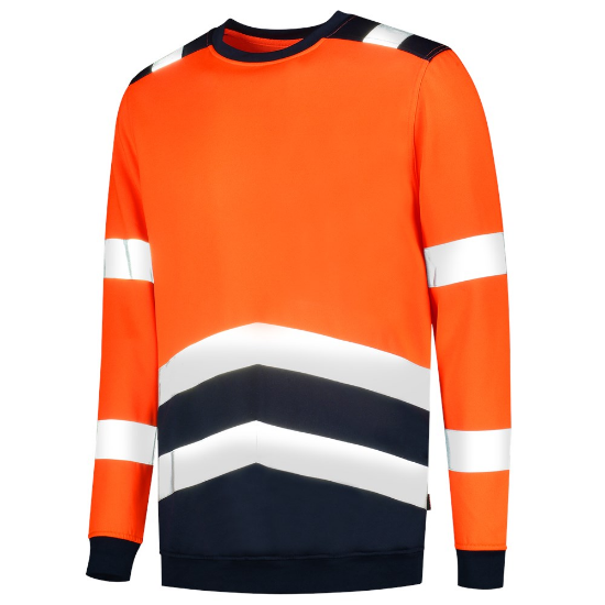 Afbeeldingen van TRICORP Sweater High Vis bi-colour 303004 fluor oranje/inkt XS