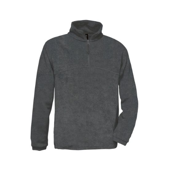 Afbeeldingen van B&C Fleecetrui Highlander+ 5FU704 zip-hals charcoal L