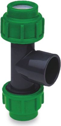 Afbeeldingen van VDL T-stuk 90° PVC-U/PP grijs/groen 16X32X16MM knel/lijmmof/knel 10bar