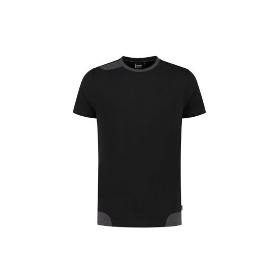 Afbeeldingen van IMAGE T-shirt bicolour Semi SlimFit stretch Trenton 21021 grijs/zwart XS