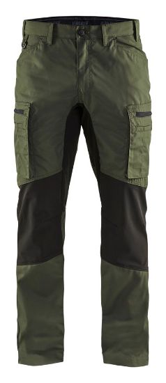 Afbeeldingen van BLÅKLÄDER Werkbroek service met stretch 1459 army groen/zwart C62