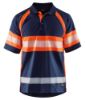 Afbeeldingen van BLÅKLÄDER Poloshirt UV Klasse 1 3338 marineblauw/High Vis oranje M