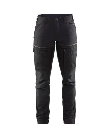 Afbeeldingen van BLÅKLÄDER Werkbroek service dames met stretch 7166 zwart/donkergrijs D20