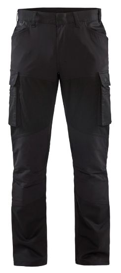 Afbeeldingen van BLÅKLÄDER Werkbroek service met stretch 1457 zwart C48