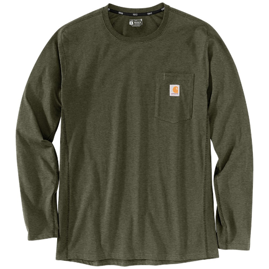 Afbeeldingen van CARHARTT T-shirt lange mouwen Force Flex Pocket 104617 basil heather S