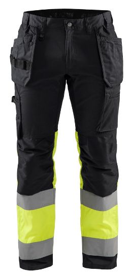 Afbeeldingen van BLÅKLÄDER Werkbroek met stretch 1558 zwart/High Vis geel D92