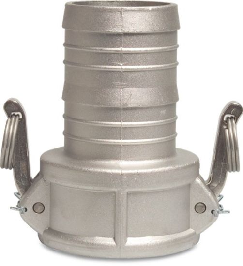 Afbeeldingen van Snelkoppeling aluminium 4"X100MM M-deel Camlock C/slangtule 6bar