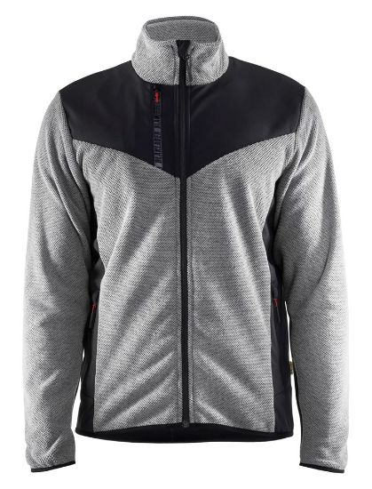 Afbeeldingen van BLÅKLÄDER Gebreid vest met softshell 5942 grijs mêlee/zwart XS