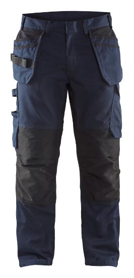 Afbeeldingen van BLÅKLÄDER Werkbroek service met stretch en spijkerzakken 1496 donker marineblauw/zwart C150