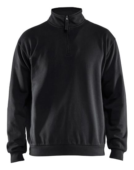 Afbeeldingen van BLÅKLÄDER Sweatshirt met halve rits 3587 zwart 2XL