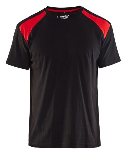 Afbeeldingen van BLÅKLÄDER T-shirt bi-colour 3379 zwart/rood 2XL