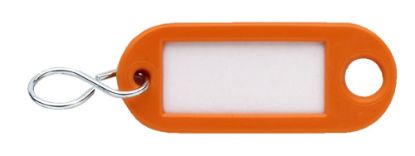 Afbeeldingen van DX Sleutellabel met ophangoog & S-haak kunststof oranje