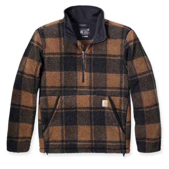 Afbeeldingen van CARHARTT Pullover fleece Loose Fit 106470 bruin/zwart plaid S
