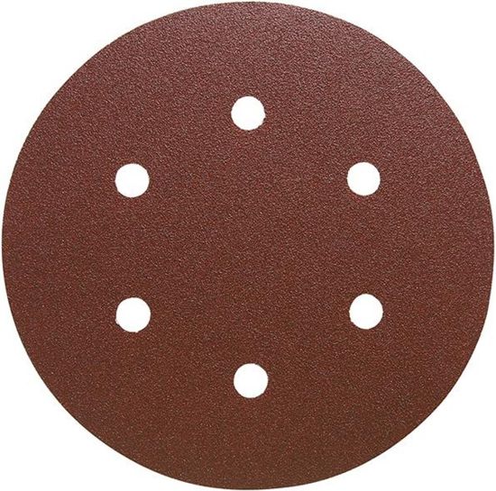 Afbeeldingen van FORUM Schuurschijf met klittenband t.b.v. houtbewerking korund 6-gats 150MM K240