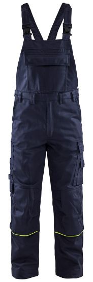 Afbeeldingen van BLÅKLÄDER Lasbretelbroek 2601 marineblauw/High Vis geel D96