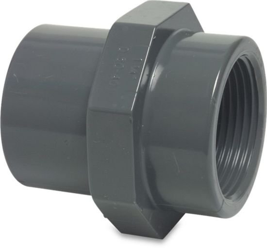 Afbeeldingen van PROFEC Draadsok PVC-U grijs 16/20MMX¼" lijmmof/spie/binnendraad 10bar