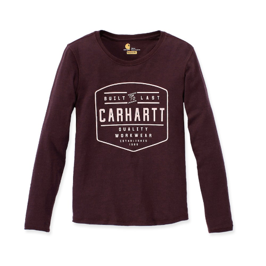 Afbeeldingen van CARHARTT T-shirt lange mouwen met grafische print dames 103929 fudge heather M