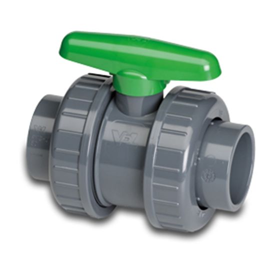 Afbeeldingen van VDL Kogelkraan PVC-U type DIL viton grijs 20MM lijmmof 16bar