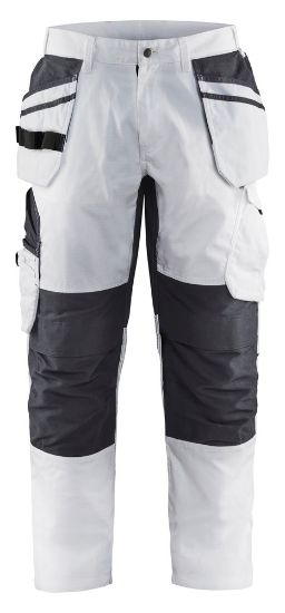 Afbeeldingen van BLÅKLÄDER Schilderswerkbroek met stretch en spijkerzakken 1096 wit/donkergrijs C44
