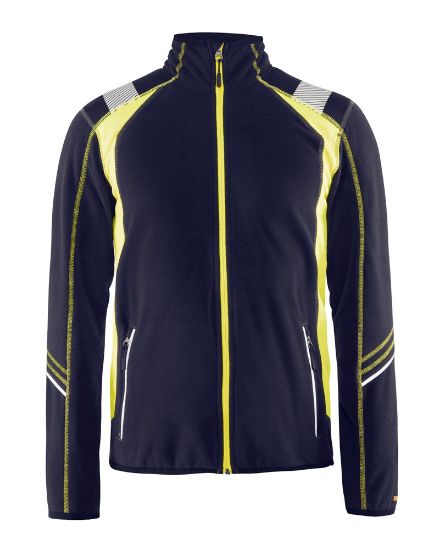 Afbeeldingen van BLÅKLÄDER Microfleecevest Visible 4993 marineblauw/High Vis geel XS