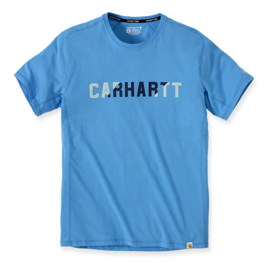 Afbeeldingen van CARHARTT T-shirt met blok logo 105203 azure blue M