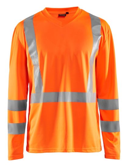 Afbeeldingen van BLÅKLÄDER T-shirt UV met lange mouwen 3383 High Vis oranje M