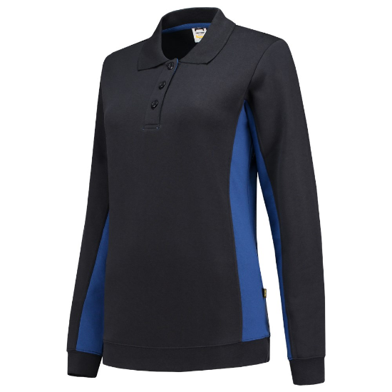 Afbeeldingen van TRICORP Polosweater bi-colour dames 302002 navy/royal blauw L