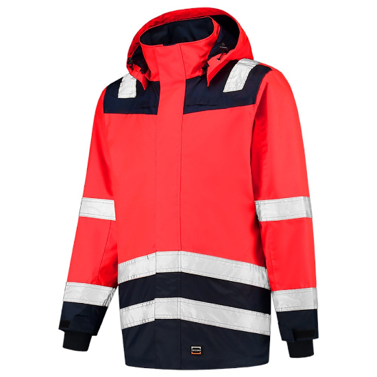 Afbeeldingen van TRICORP Parka High Vis bi-colour 403020 fluor rood/inkt S