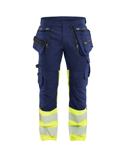 Afbeeldingen van BLÅKLÄDER Werkbroek met stretch 1130 marineblauw/High Vis geel D88