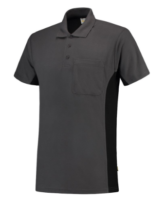Afbeeldingen van TRICORP Poloshirt bi-colour met borstzak 202002 donkergrijs/zwart 2XL