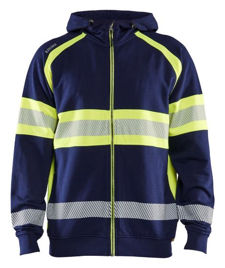 Afbeeldingen van BLÅKLÄDER Hoodie 3552 marineblauw/High Vis geel S