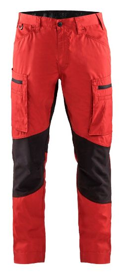 Afbeeldingen van BLÅKLÄDER Werkbroek service met stretch 1459 rood/zwart D96