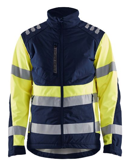 Afbeeldingen van BLÅKLÄDER Softshell jack 4497 marineblauw/High Vis geel S