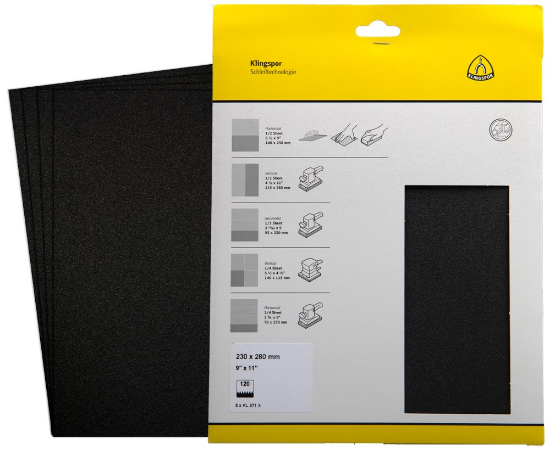 Afbeeldingen van Schuurlinnenvel KL371X 230X280MM K120 in DIY verpakking