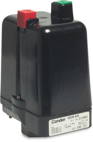Afbeeldingen van CONDOR Drukschakelaar/thermische beveiliging MDR5 - KR5D ½" binnendraad 4-7Ah 230/400VAC