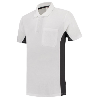 Afbeeldingen van TRICORP Poloshirt bi-colour met borstzak 202002 wit/donkergrijs L