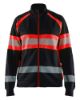 Afbeeldingen van BLÅKLÄDER Sweater dames met rits 3505 zwart/High Vis rood L