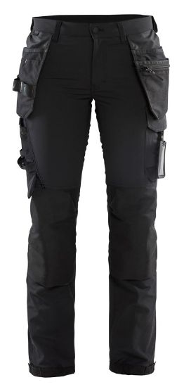 Afbeeldingen van BLÅKLÄDER Werkbroek dames met 4-weg stretch 7192 zwart/donkergrijs C32