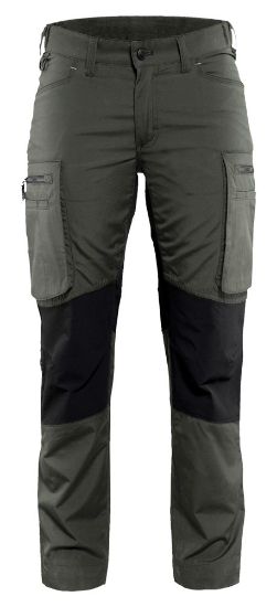 Afbeeldingen van BLÅKLÄDER Werkbroek service dames met stretch 7159 army groen/zwart C46