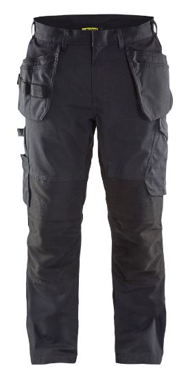 Afbeeldingen van BLÅKLÄDER Werkbroek service met stretch en spijkerzakken 1496 zwart/donkergrijs D84