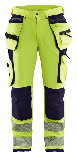 Afbeeldingen van BLÅKLÄDER Werkbroek met 4-weg stretch 1997 High Vis geel/marineblauw D100