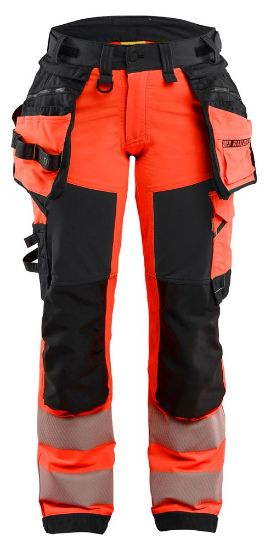 Afbeeldingen van BLÅKLÄDER Werkbroek met 4-weg stretch dames 7022 High Vis rood/zwart C50