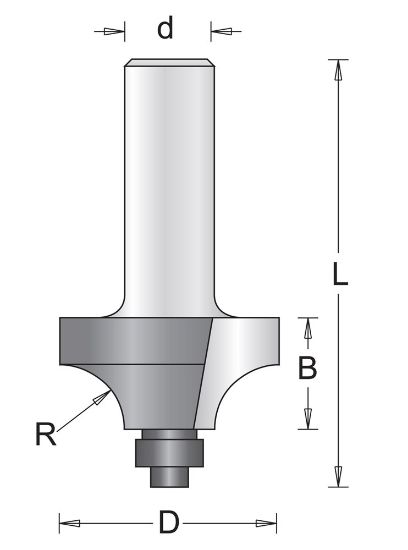 Afbeeldingen van Afrondfrees + onderlager S8MM 22,2X49X4,S8MM