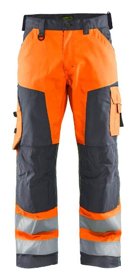 Afbeeldingen van BLÅKLÄDER Werkbroek zonder spijkerzakken 1566 High Vis oranje/medium grijs D116