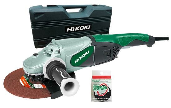 Afbeeldingen van HIKOKI Haakse slijper G23MRUAW6Z 230V 2500W 230MM dodemans schakelaar AHB LVH inclusief speciale onderlegmoer in kunststof koffer