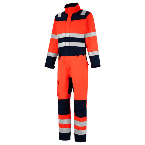 Afbeeldingen van TRICORP Overall High Vis bi-colour 753009 fluor rood/inkt 52