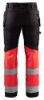 Afbeeldingen van BLÅKLÄDER Werkbroek met stretch 1558 zwart/High Vis rood D112