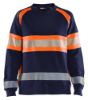 Afbeeldingen van BLÅKLÄDER Sweater dames 3409 marineblauw/High Vis oranje S
