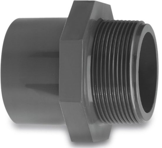Afbeeldingen van VDL Overgangsbus PVC-U grijs 63MMX1.½" spie/buitendraad 16bar
