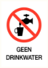 Afbeeldingen van Geen Drinkwater Bord Kunststof 35x50mm